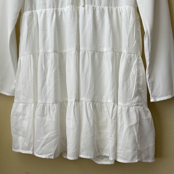 ✨SOLD✨Wet Seal Sheer White Long Sleeve Dress - Picture 4 of 6